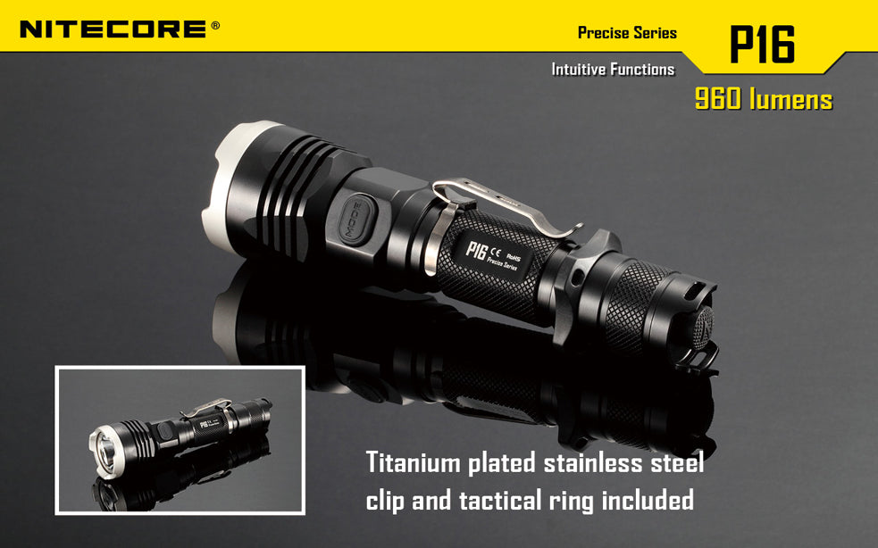 Nitecore P16 XM-L2 960 Lumen 1 x 18650 or 2 x CR123 Flashlight