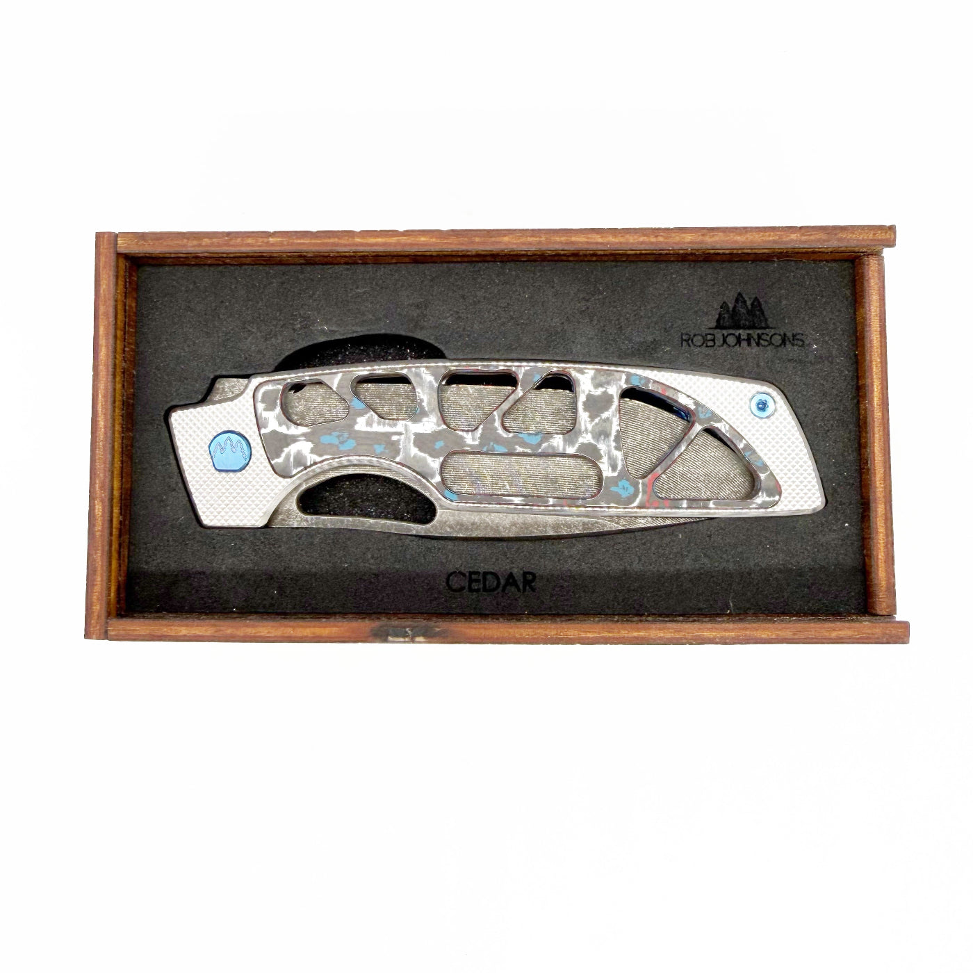 RobJohnsons Cedar Skeleton – RWL34 Acid Washed Fatcarbon Nebula Carbon Fiber Knife