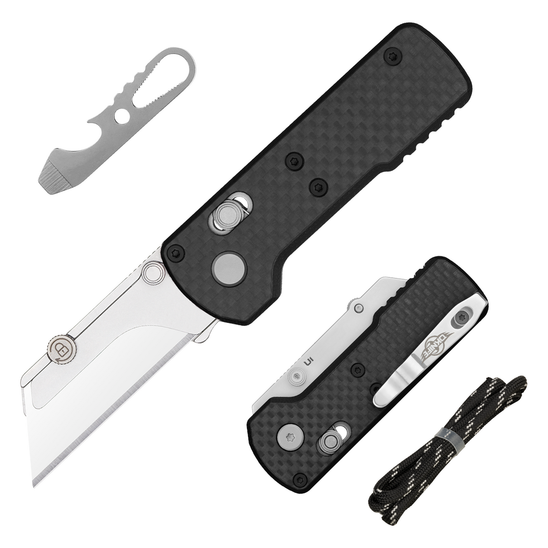 Oknife U1-CarbonFiber – 2.23" SK5 Folding Utility Knife with Carbon Fiber Overlay & G10 Handle
