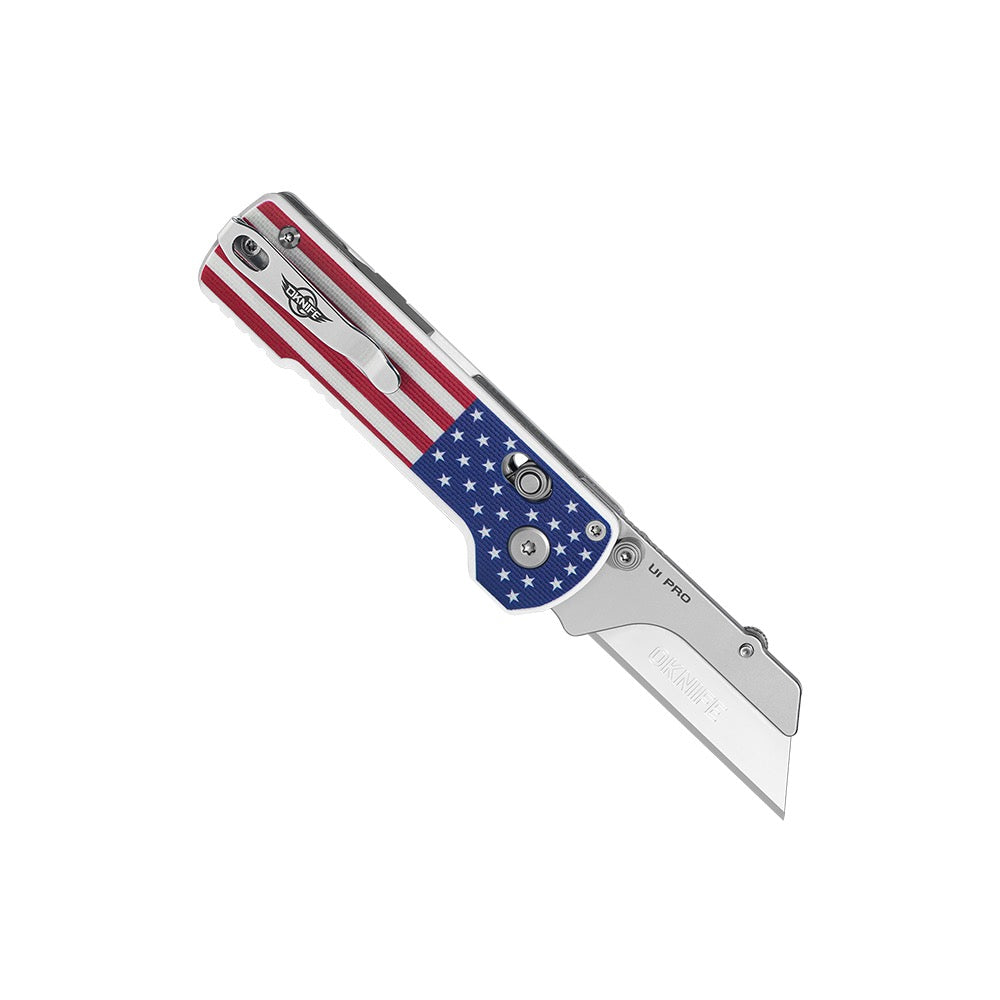 Oknife U1 Pro Stars & Stripes folding screwdriver with button lock and magnetic bit driver