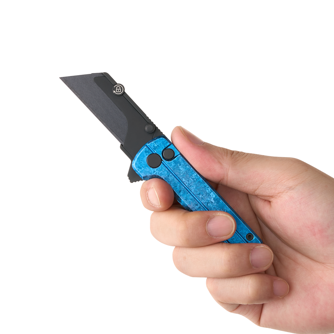 Oknife U1Ultra-SnowflakeBlue ceramic blade detail