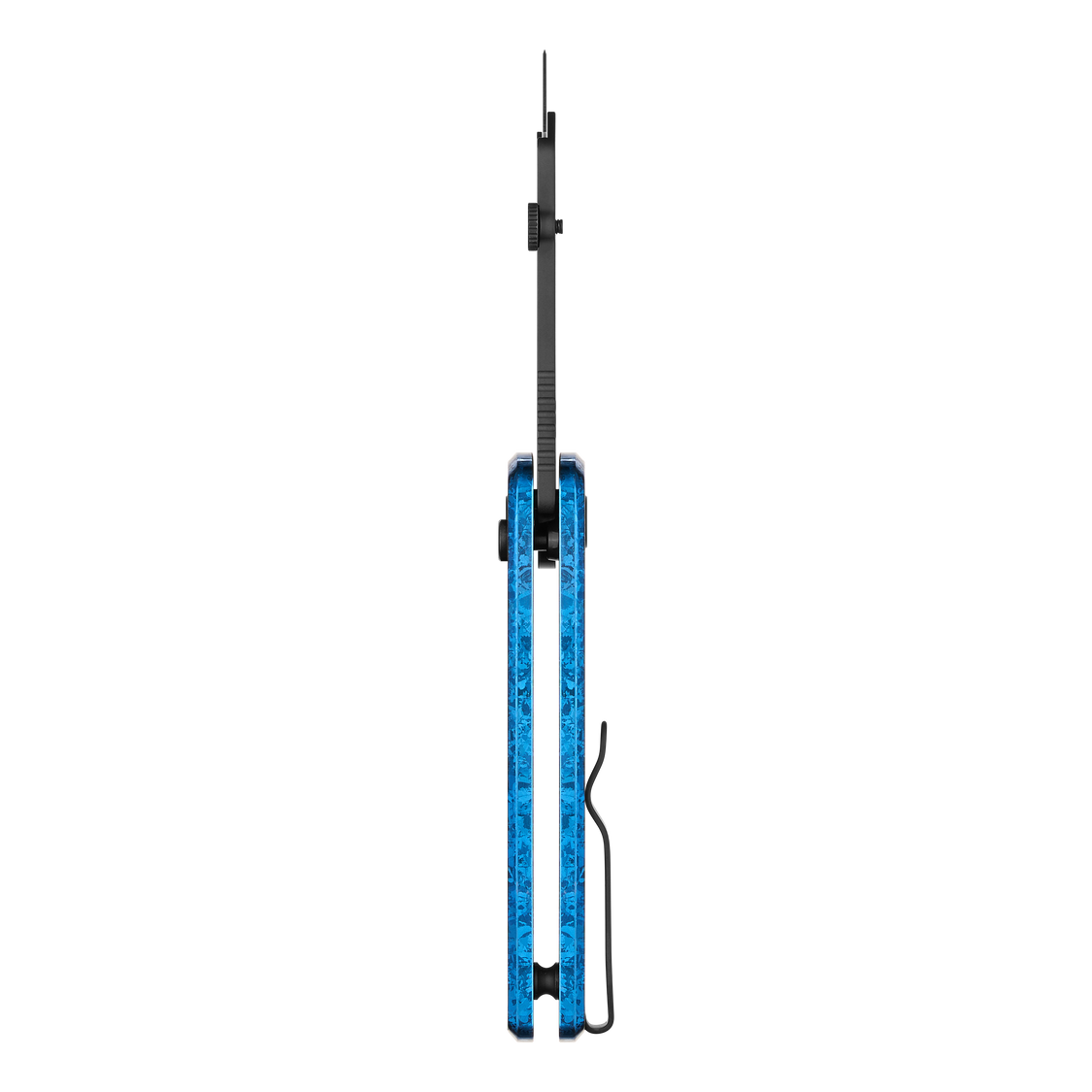 Oknife U1Ultra-SnowflakeBlue Snowflake Blue TC4 titanium handle detail