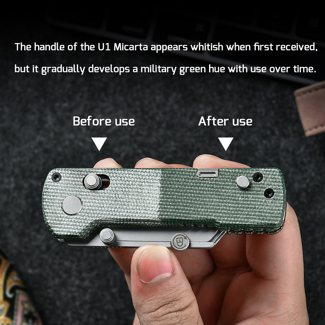 Oknife U1Pro-Green – Folding Utility Knife Multitool with Green Micarta Handle & Folding Screwdriver