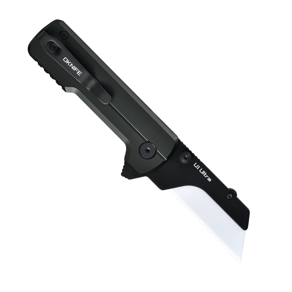 Oknife U1Ultra-Stealth ceramic blade detail – 2.36″ zirconium oxide utility blade
