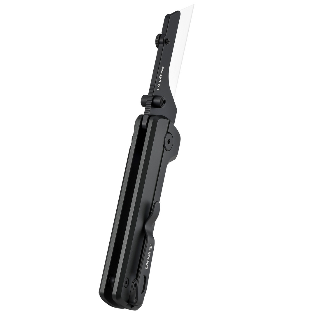 Oknife U1Ultra-Stealth titanium-coated stainless pocket clip detail