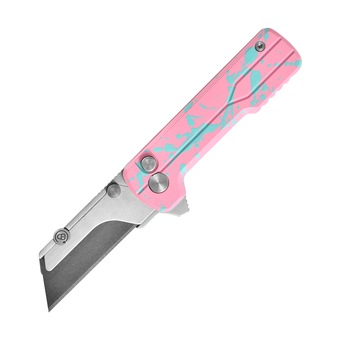 Oknife U1Ultra-ZombiePink 2.36″ zirconium oxide ceramic folding utility knife – front view
