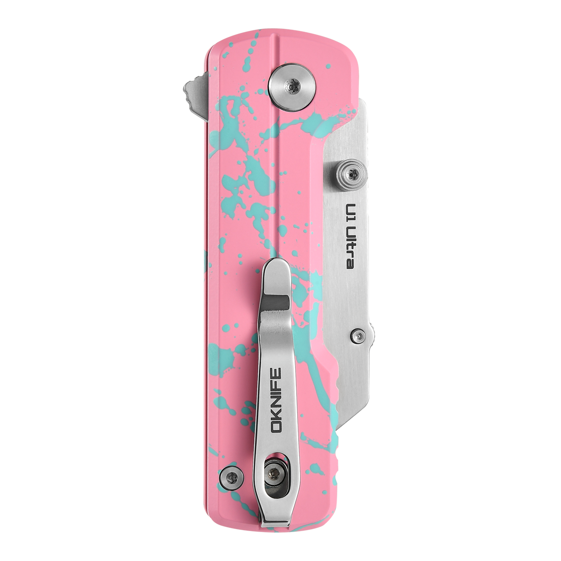 Oknife U1Ultra-ZombiePink ceramic folding utility knife – open blade view