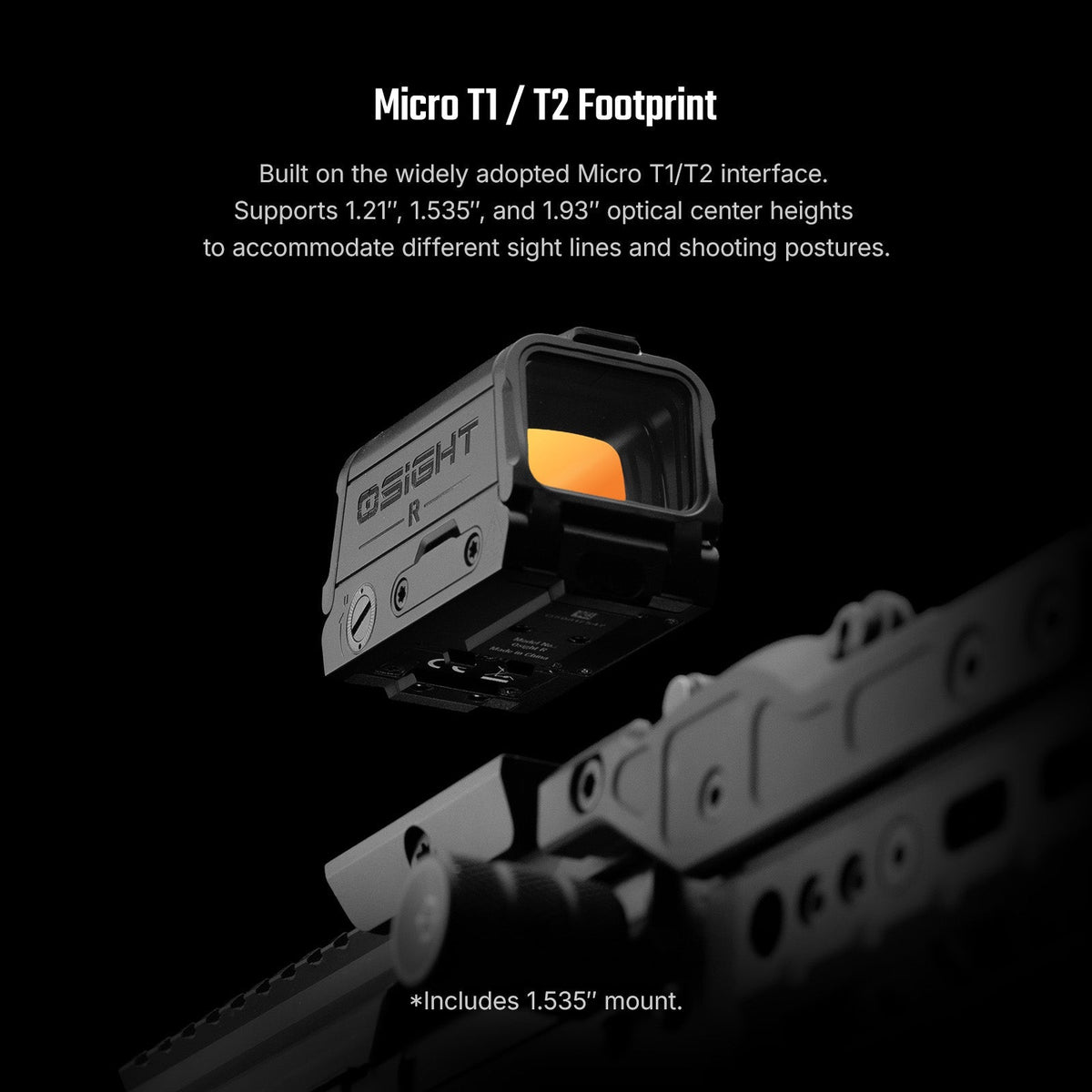 Olight Osight R Micro T1/T2 footprint mounting interface