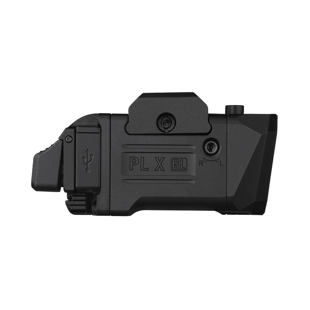 Olight PL X GL side profile view with USB-C charging port