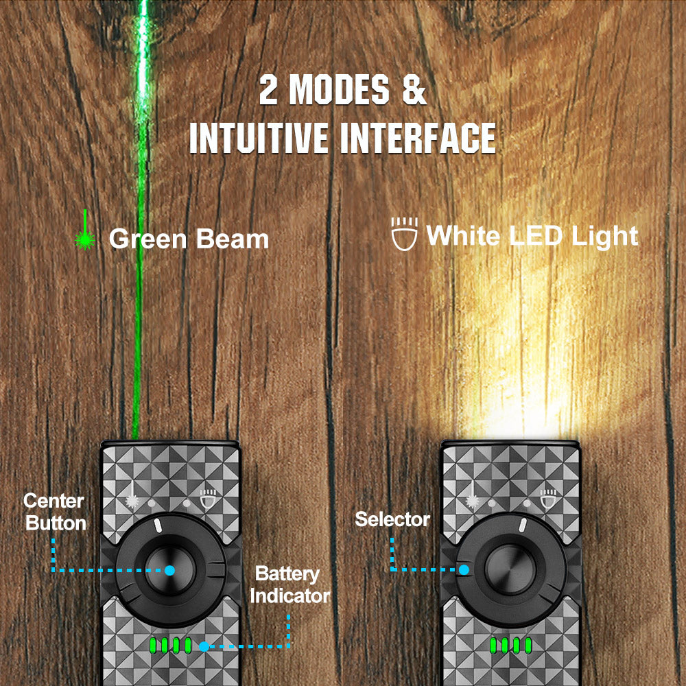 Olight Arkfeld Pinwheel Gunmetal Gray two modes and intuitive interface – green beam and white LED light selected by the rotary selector