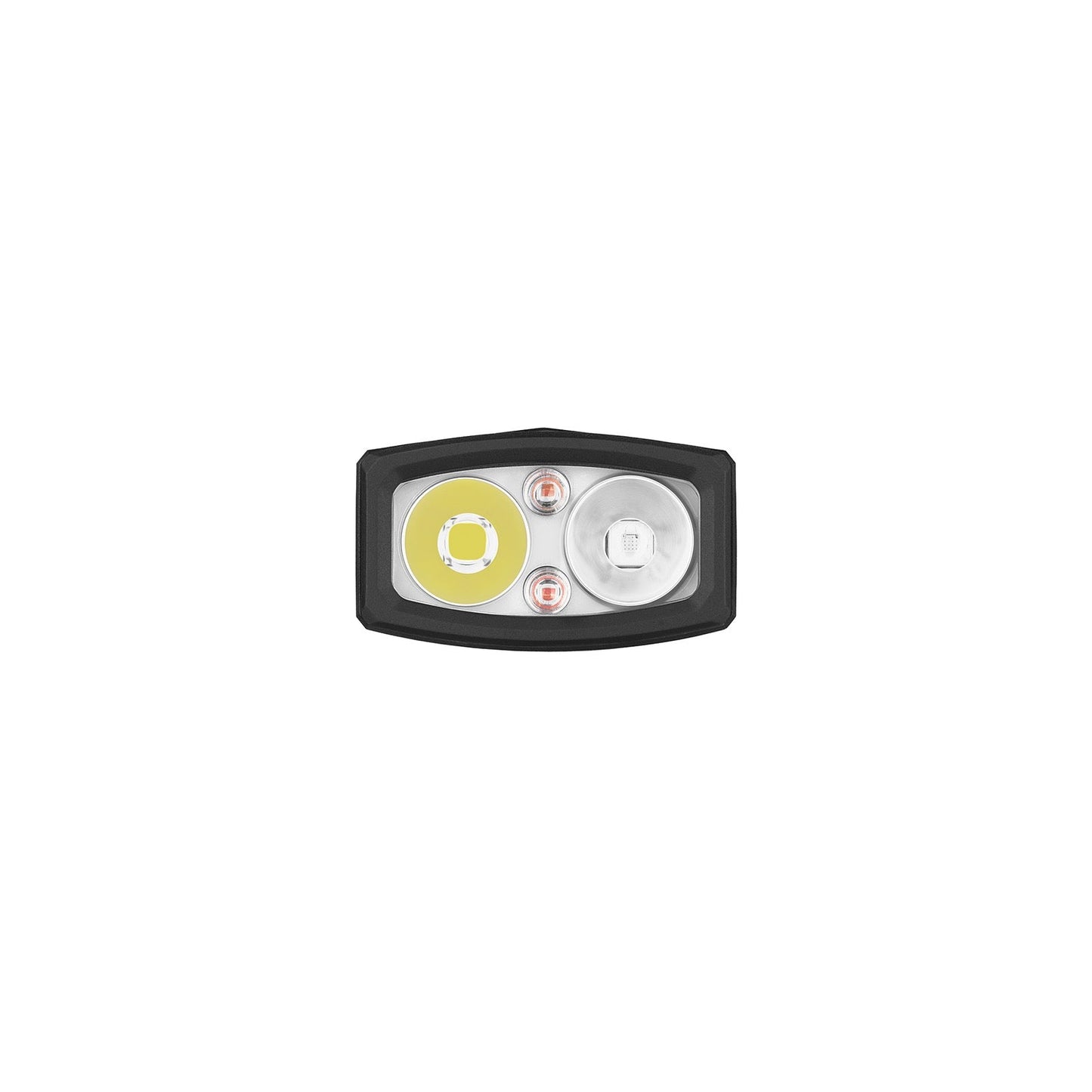 Olight ArkPro Lite LED emitter close-up detail showing the white and UV light sources