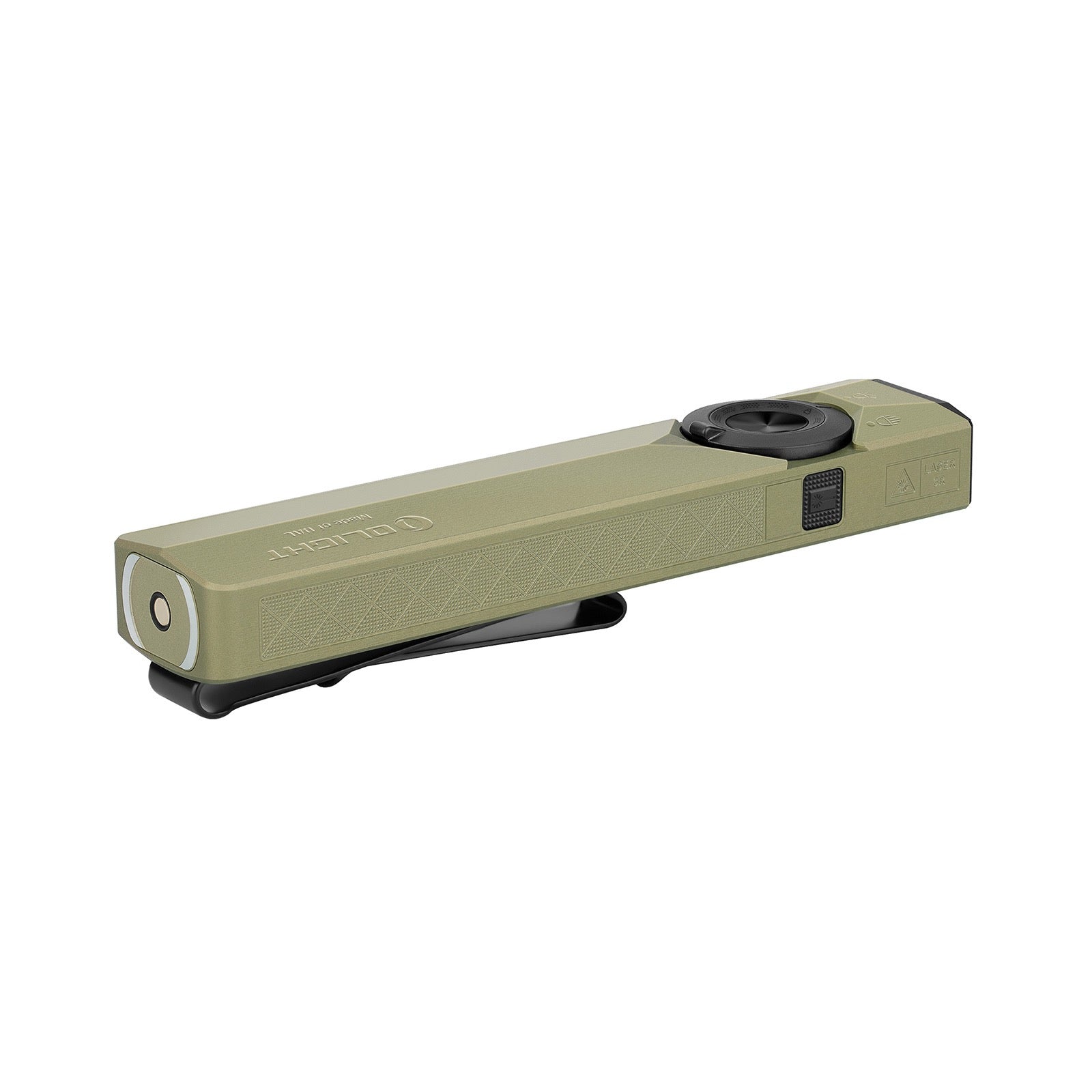 Olight ArkPro Ultra side profile view showing the flat unibody and textured edge