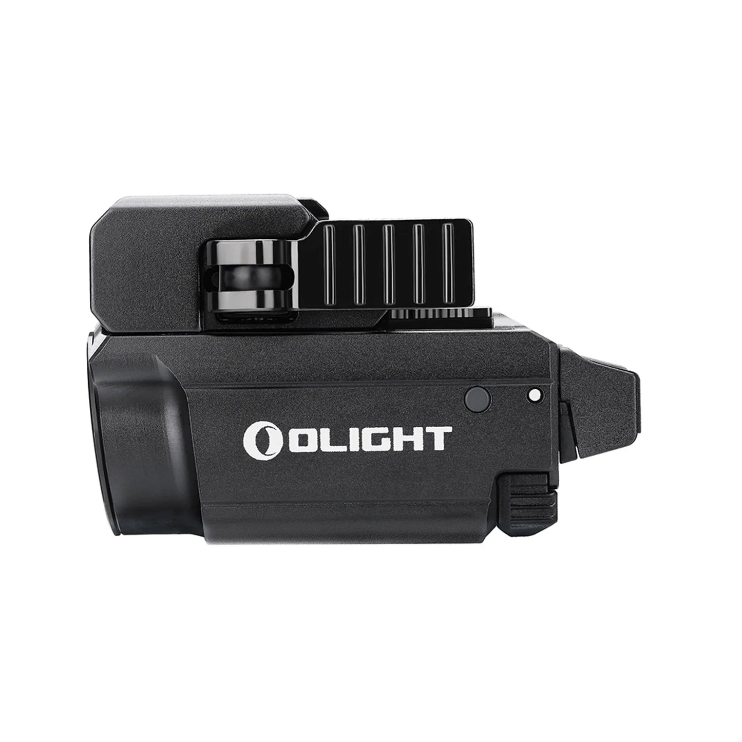 Olight Baldr Mini Black top view showing the GL and PIC rail mount