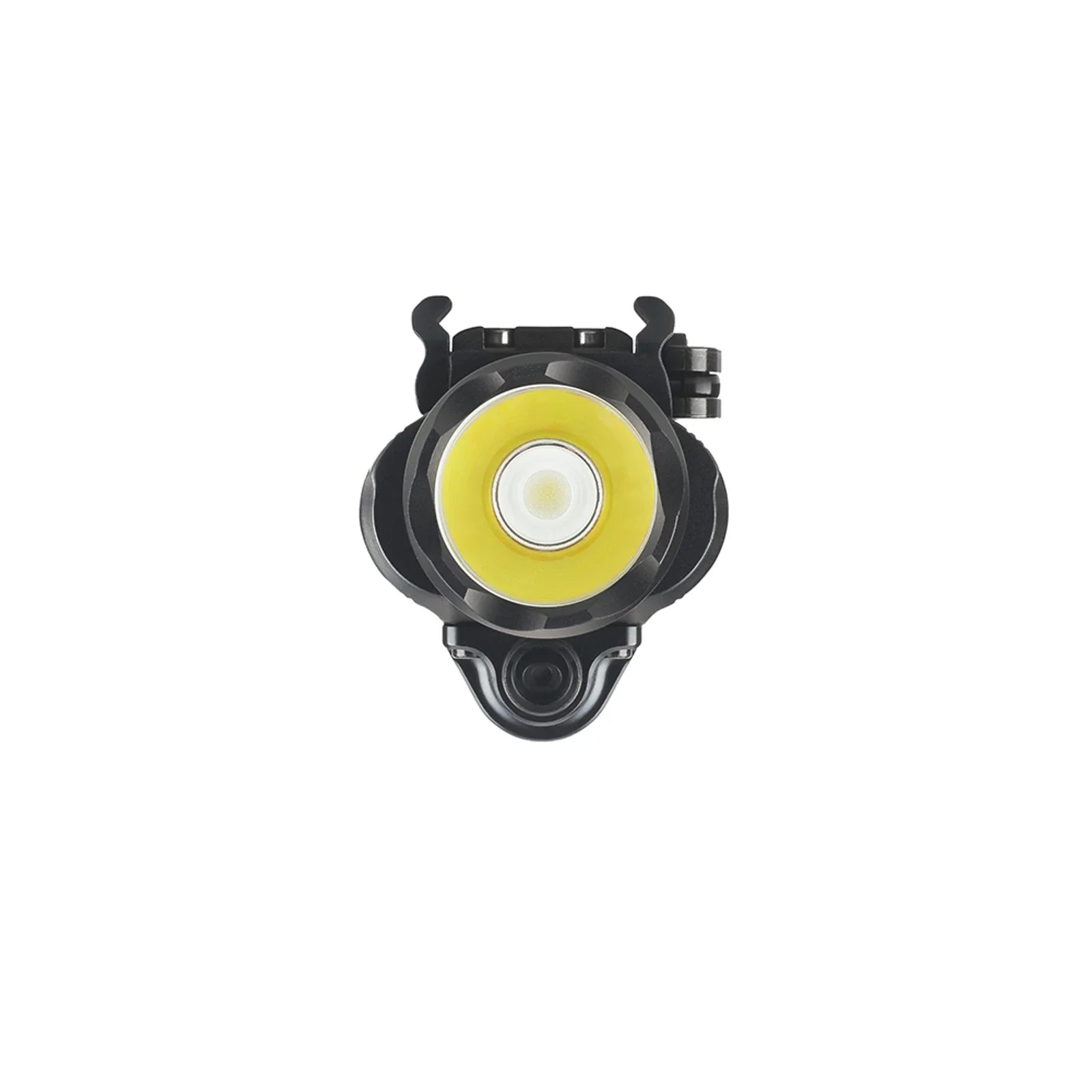 Olight Baldr Pro Black front view showing the TIR optic and green laser aperture