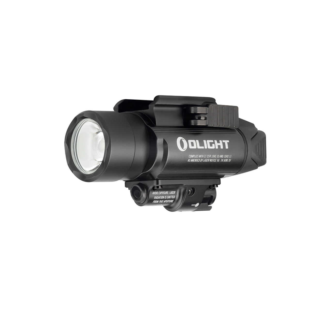 Olight Baldr Pro Black – 1,350 lumen pistol light with green laser, Glock and Picatinny compatible
