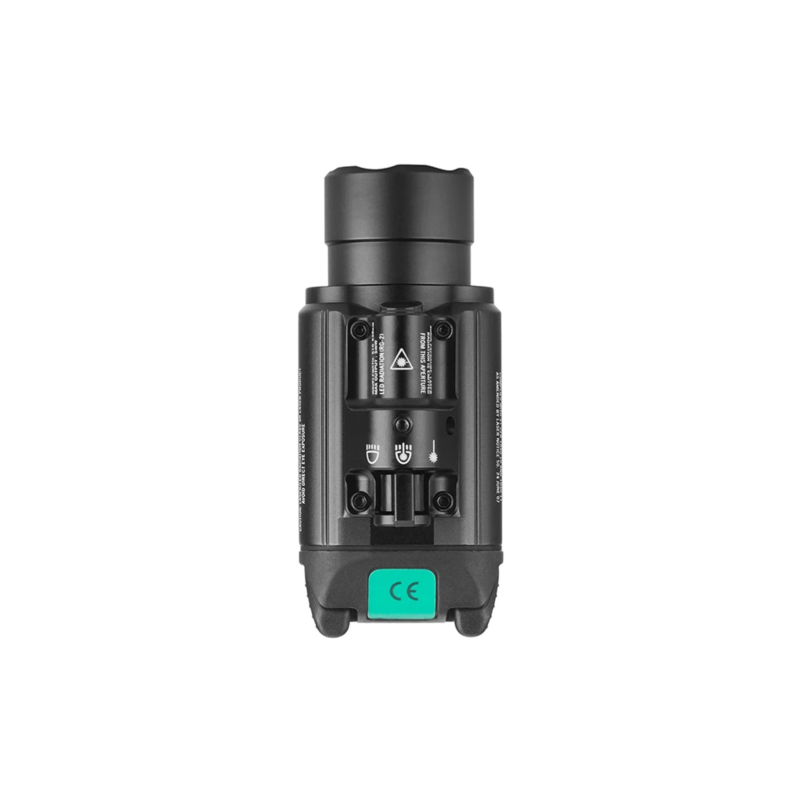 Olight Baldr Pro Black rear view showing the dual ambidextrous switches