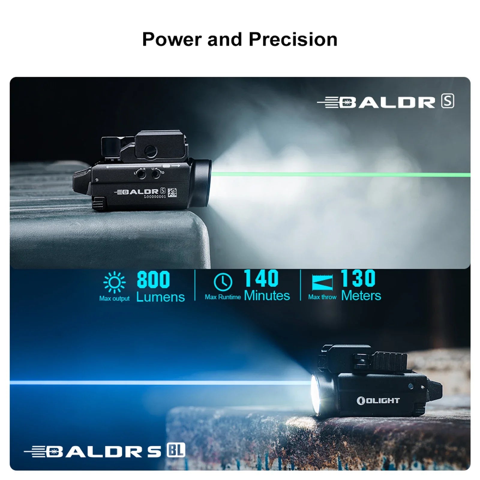Olight Baldr S power and precision – 800 max lumens, 140 minute runtime and 130 meter beam distance