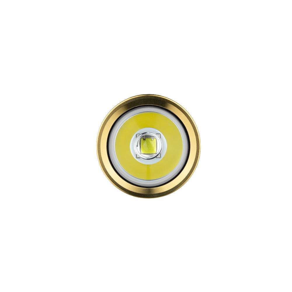 Olight Baton 4 Fighter Pilot LED emitter and TIR optic close-up detail