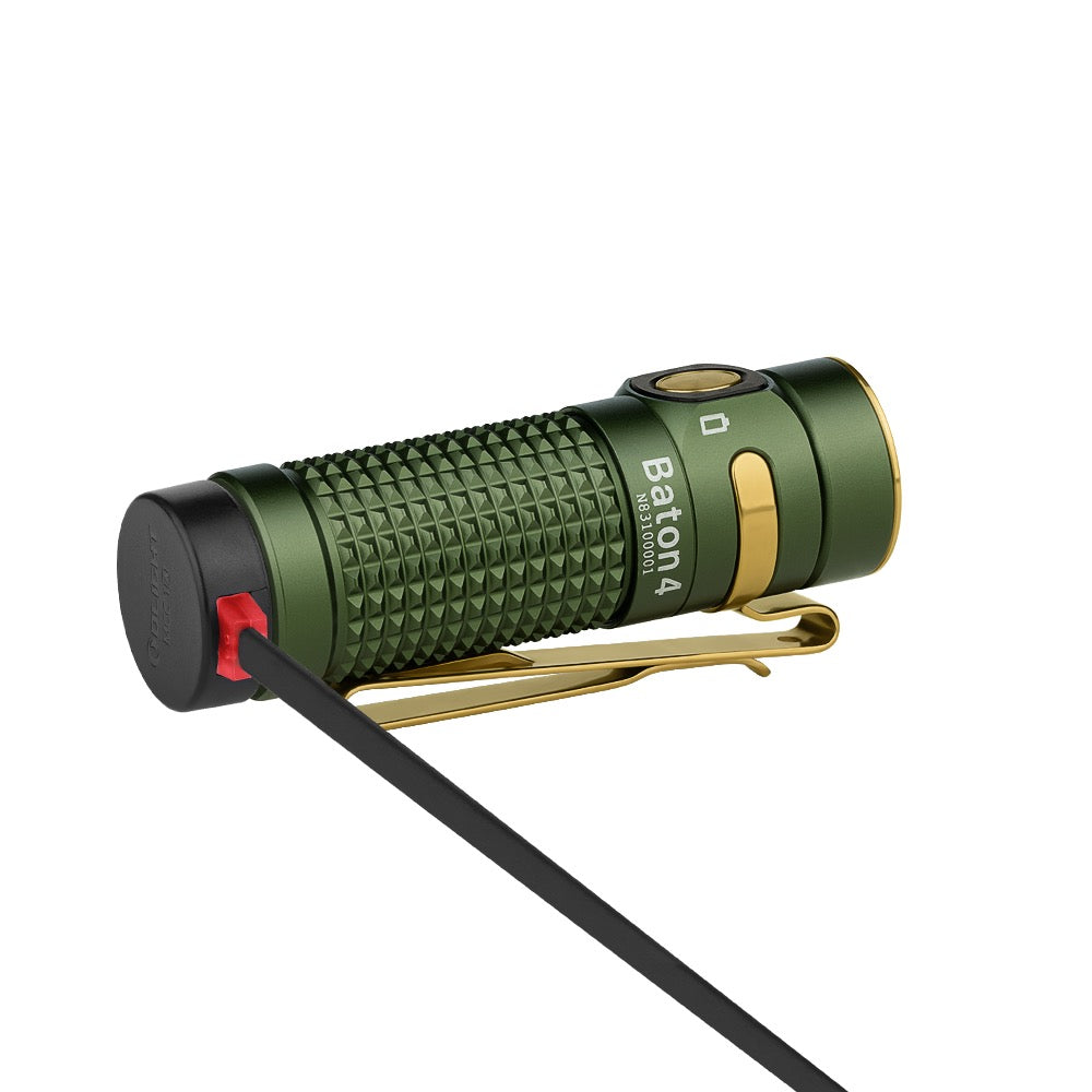 Olight Baton 4 OD Green – 1300 Lumen Rechargeable Compact EDC Flashlight Magnetic Charging