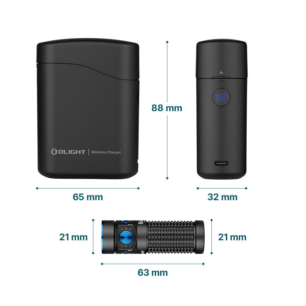 Olight Baton 4 Premium Black textured grip and side switch detail