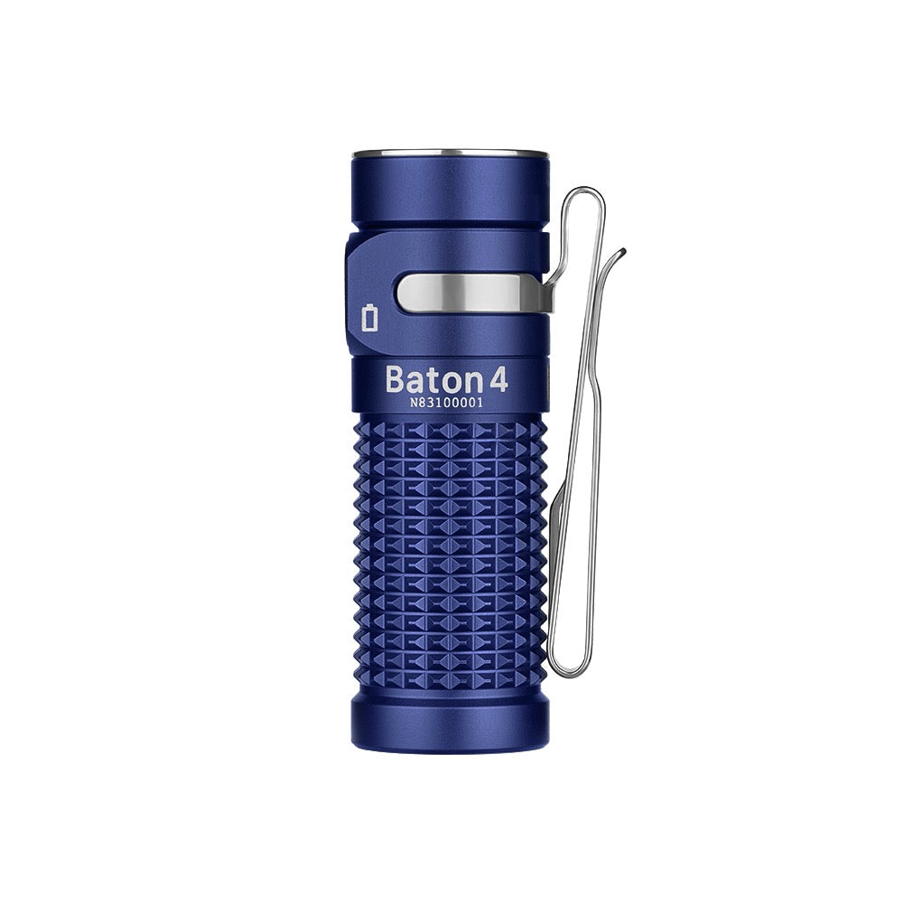 Olight Baton 4 Regal Blue – 1300 Lumen Rechargeable Compact EDC Flashlight Magnetic Charging