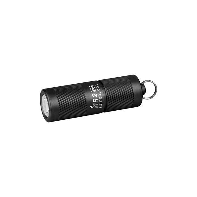 Olight i1R 2 Pro front view – 180 lumen USB-C rechargeable keychain flashlight with TIR flood beam