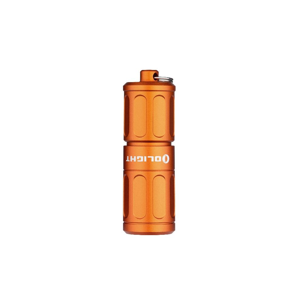 Olight i1R 2 Pro Capsule Orange rear view showing the USB-C charging port