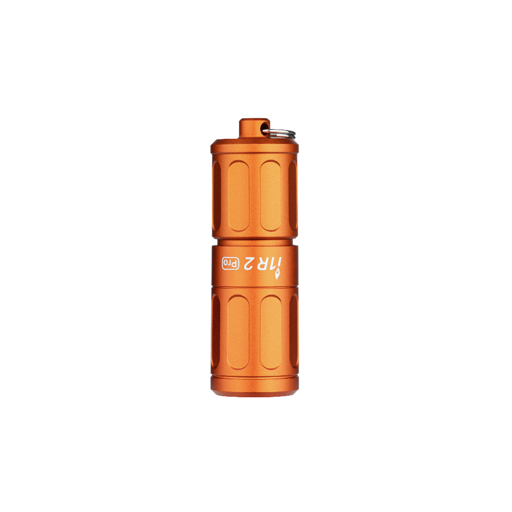 Olight i1R 2 Pro Capsule Orange standing upright showing the capsule body