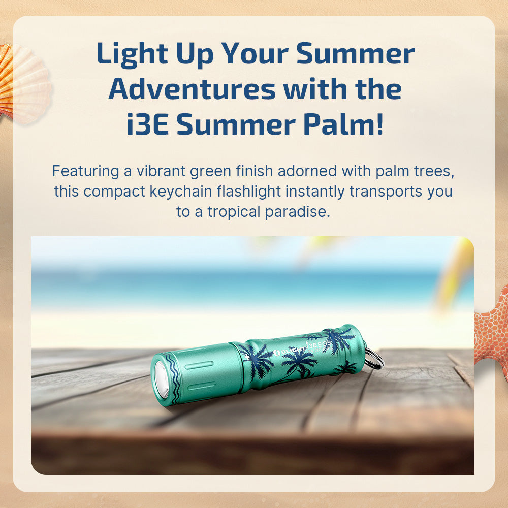 Olight i3E EOS Summer Palm powered by a single AAA battery