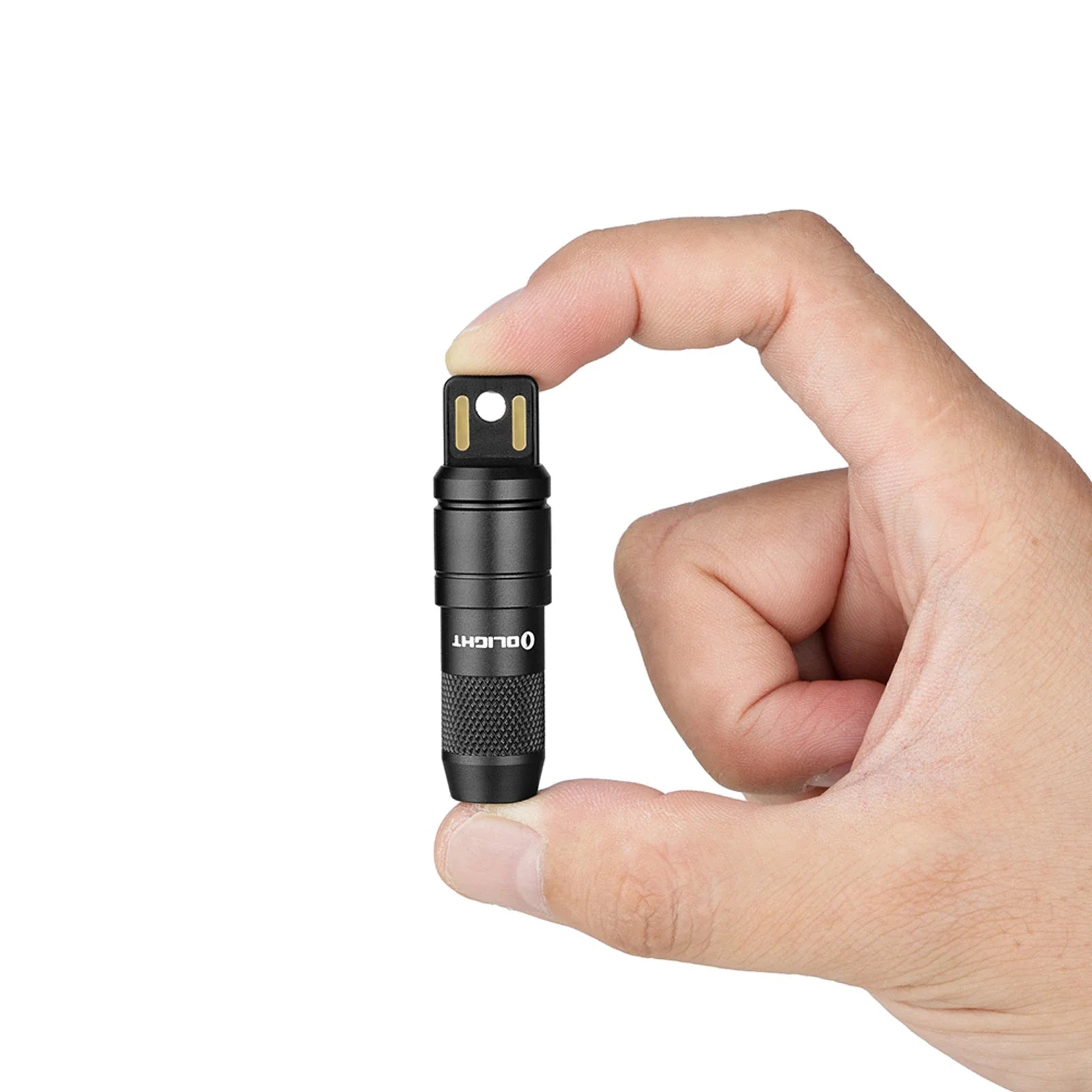 Olight imini 2 Black LED emitter and wide flood optic close-up detail