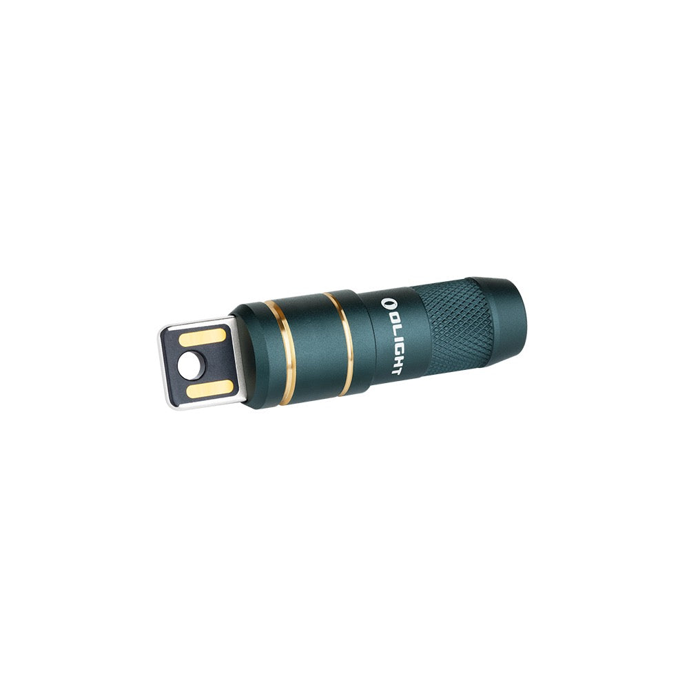 Olight imini 2 Dream Blue side profile view showing the knurled body