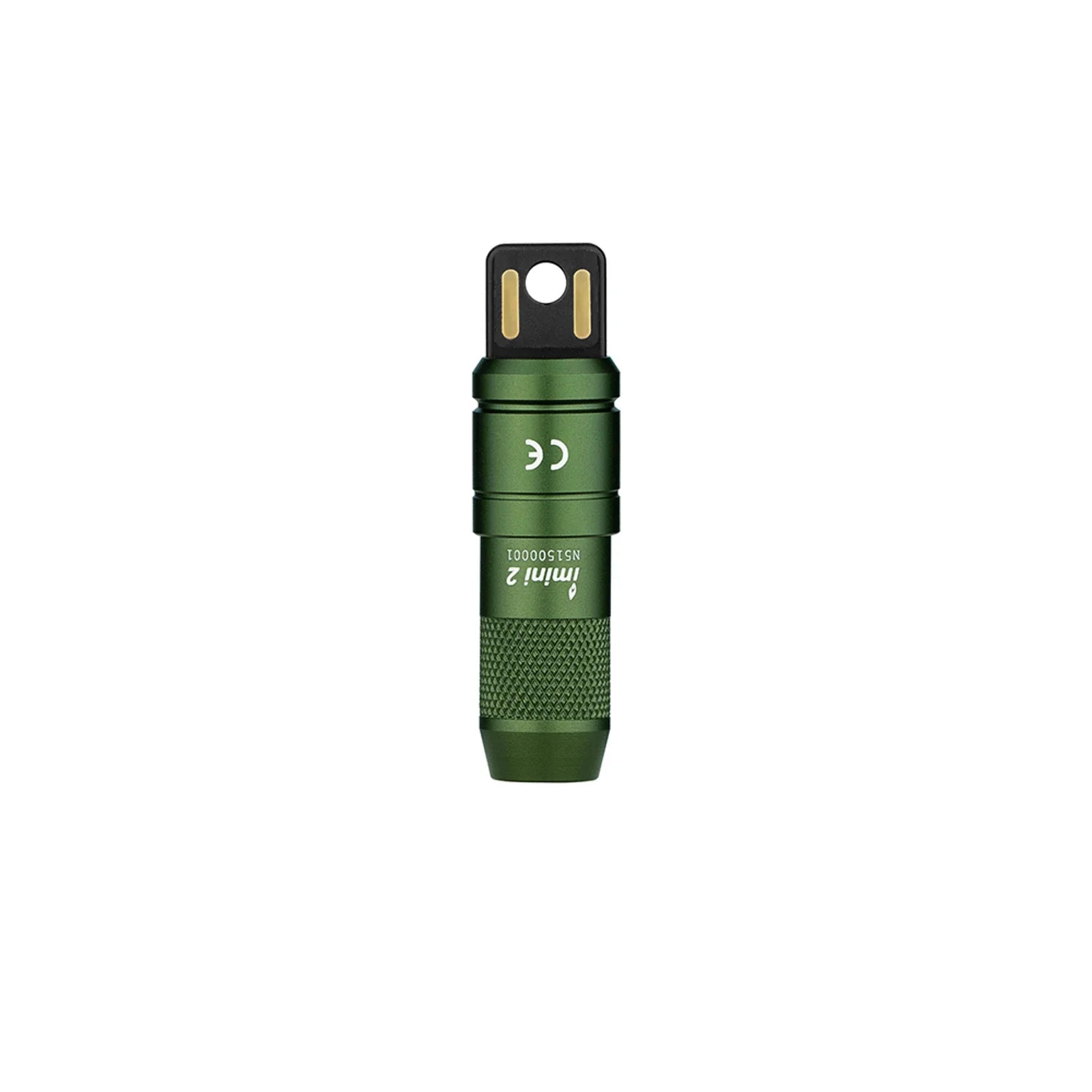 Olight imini 2 OD Green standing upright showing the magnetic cap