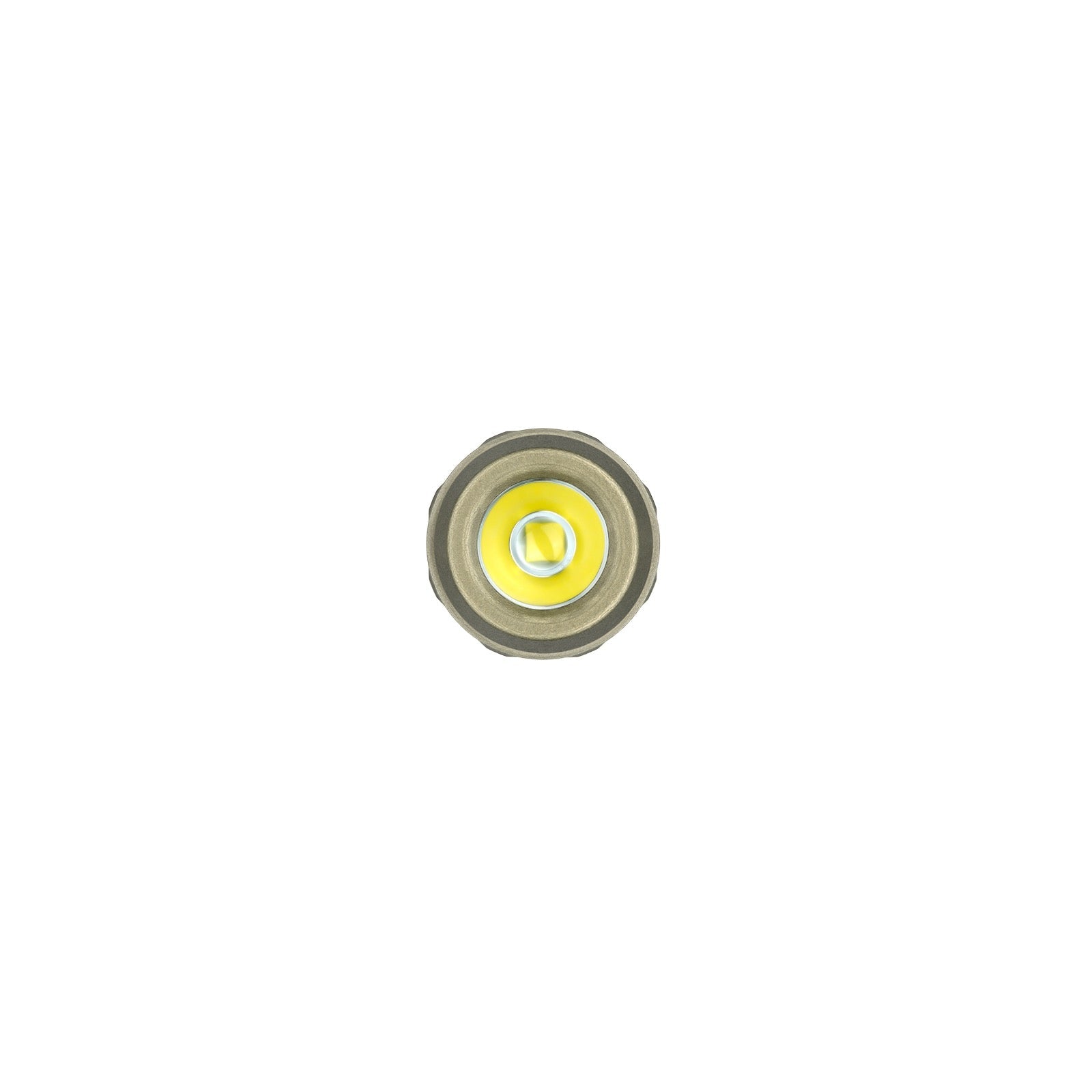 Olight iUltra Olive Green LED emitter and flood optic close-up detail