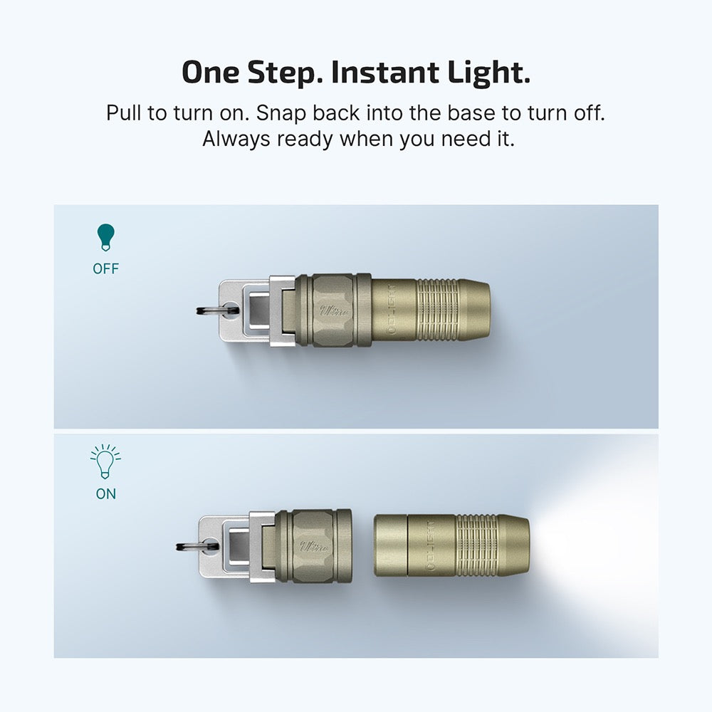 Olight iUltra one step instant light – twist to turn on and off