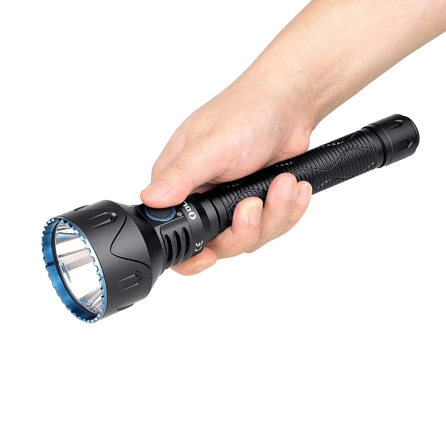 Olight Javelot Pro 2 held in hand showing its full size and grip diameter