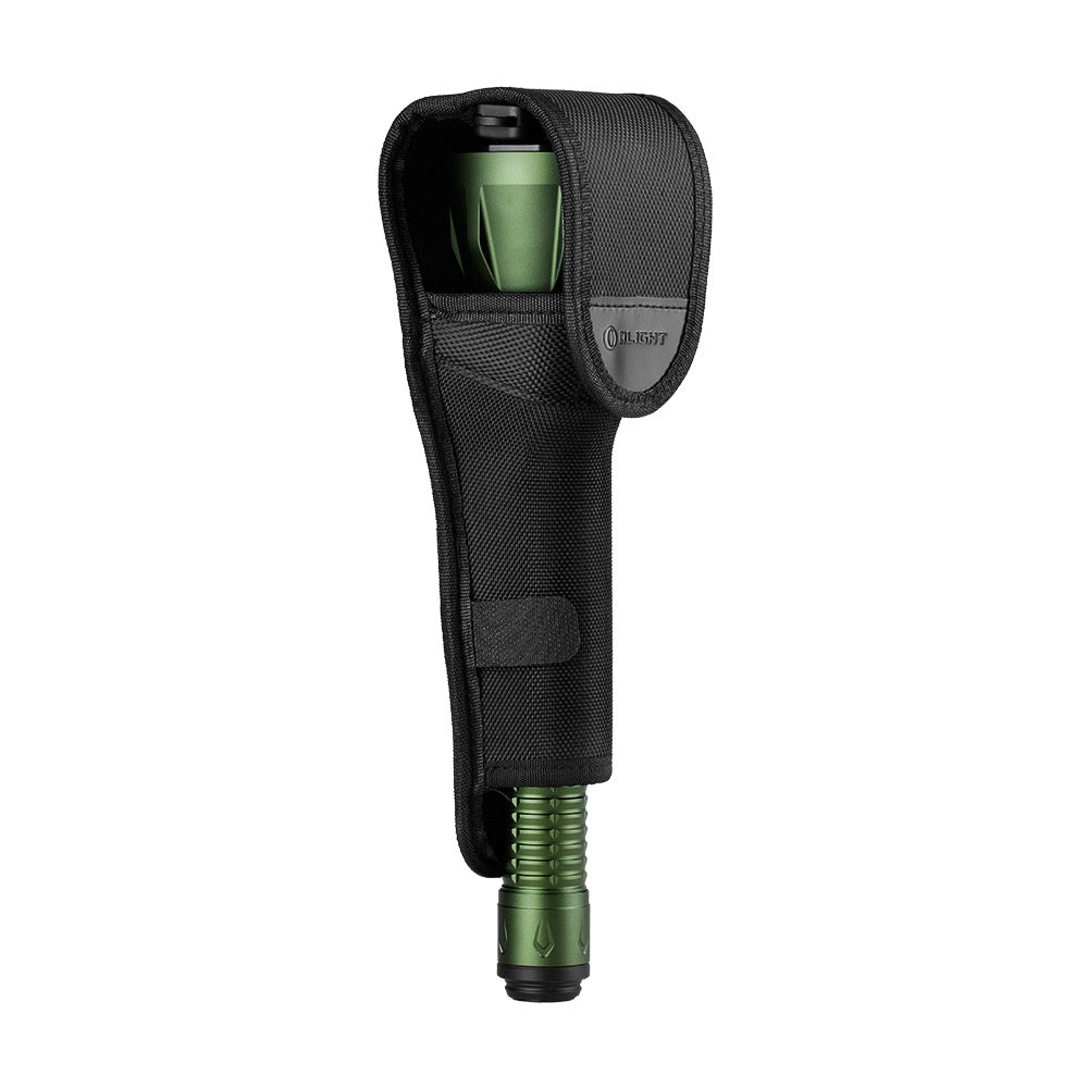 Olight Javelot Turbo 2 OD Green seated in its included holster