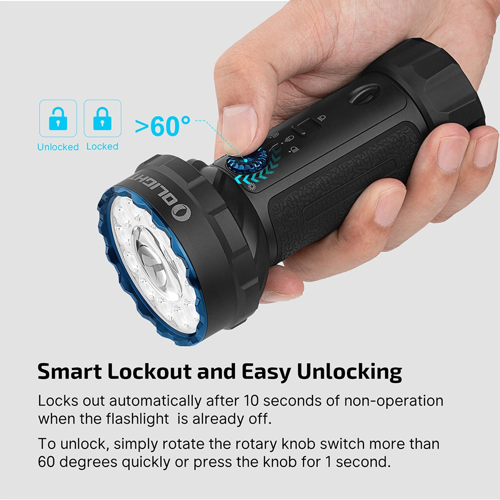 Olight Marauder Mini 2 Black – 10,000 Lumen Compact USB-C Flashlight w/ Red Light, Flood & Spot (750m Throw)