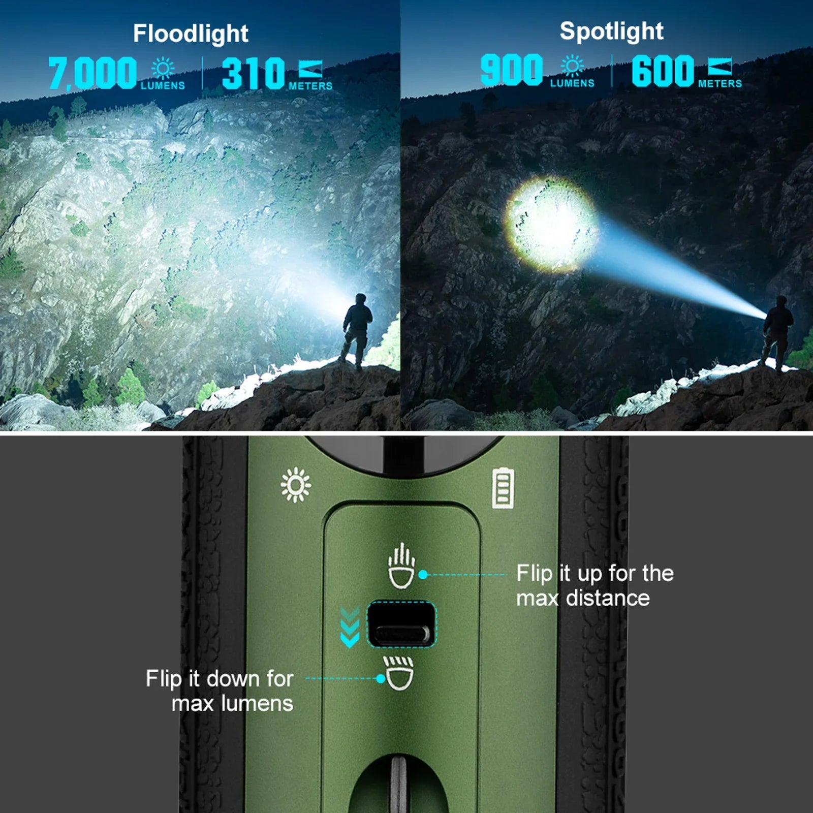 Olight Marauder Mini OD Green side profile view