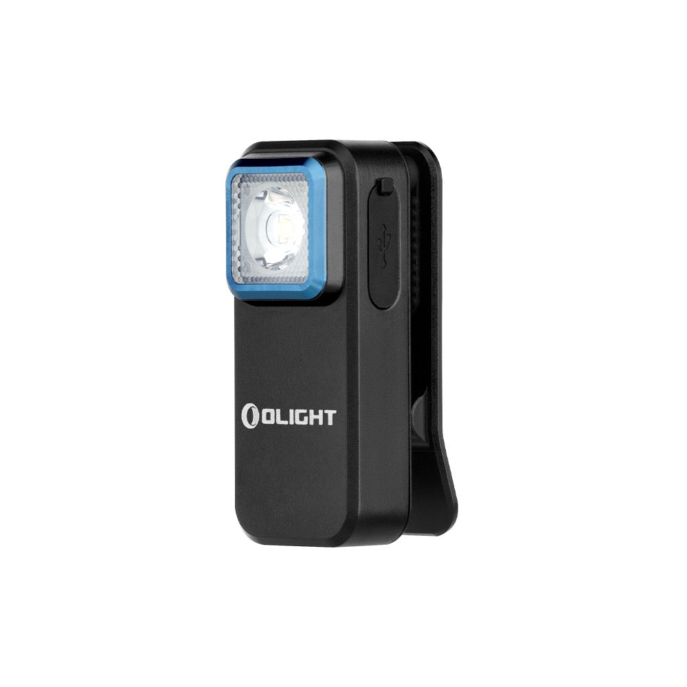 Olight Oclip Black side profile view showing the clip and button