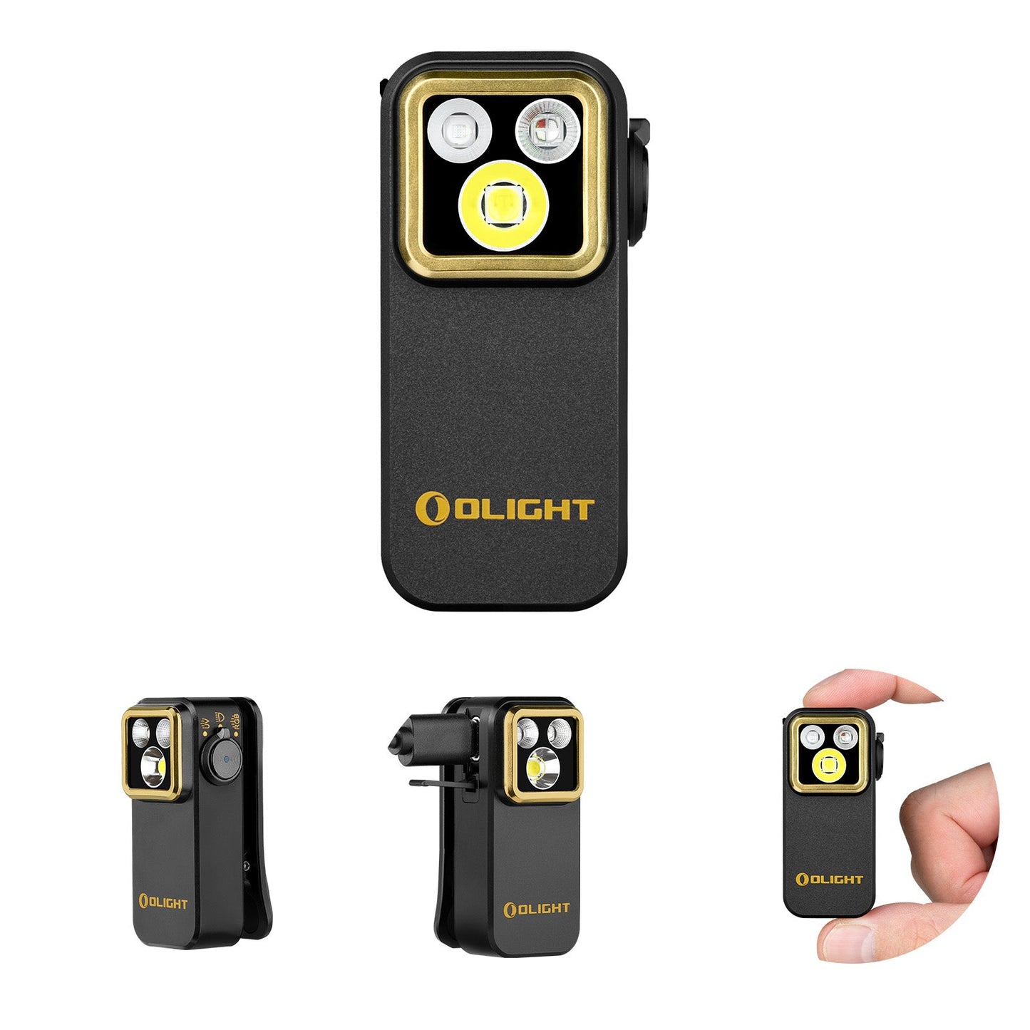 Olight Oclip Pro S – 600 Lumen Clip Flashlight w/ UV, RGB & Magnet (BLACK)