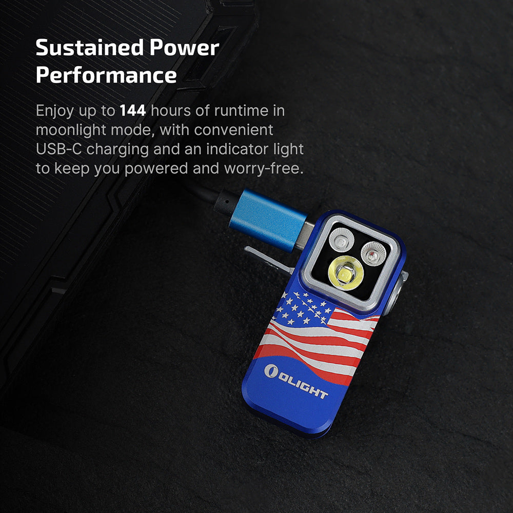 Olight Oclip Pro S Stars and Stripes USB-C charging detail