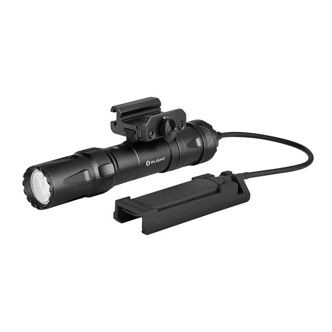 Olight Odin front view – 2,000 lumen rifle weapon light with Picatinny mount and remote pressure switch
