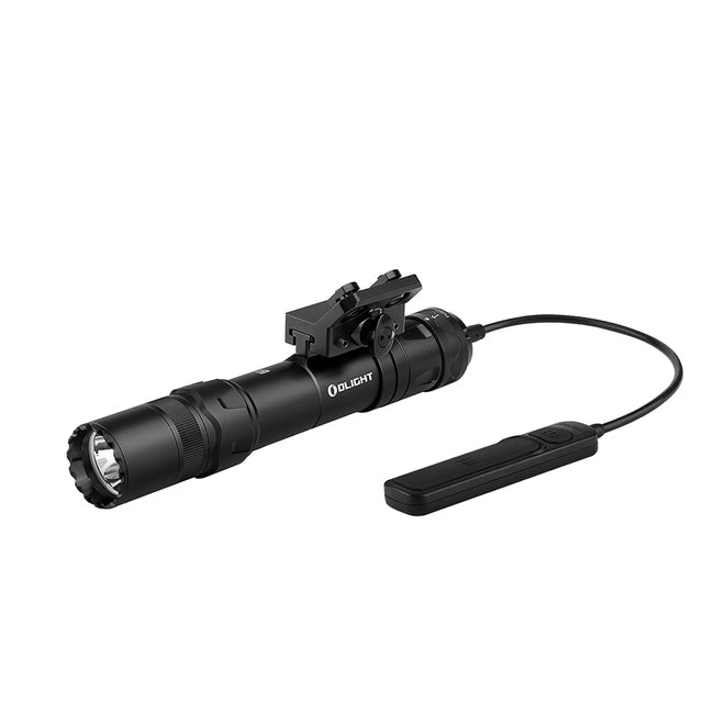 Olight Odin GL M front view – 1,500 lumen weapon light with green laser and remote pressure switch