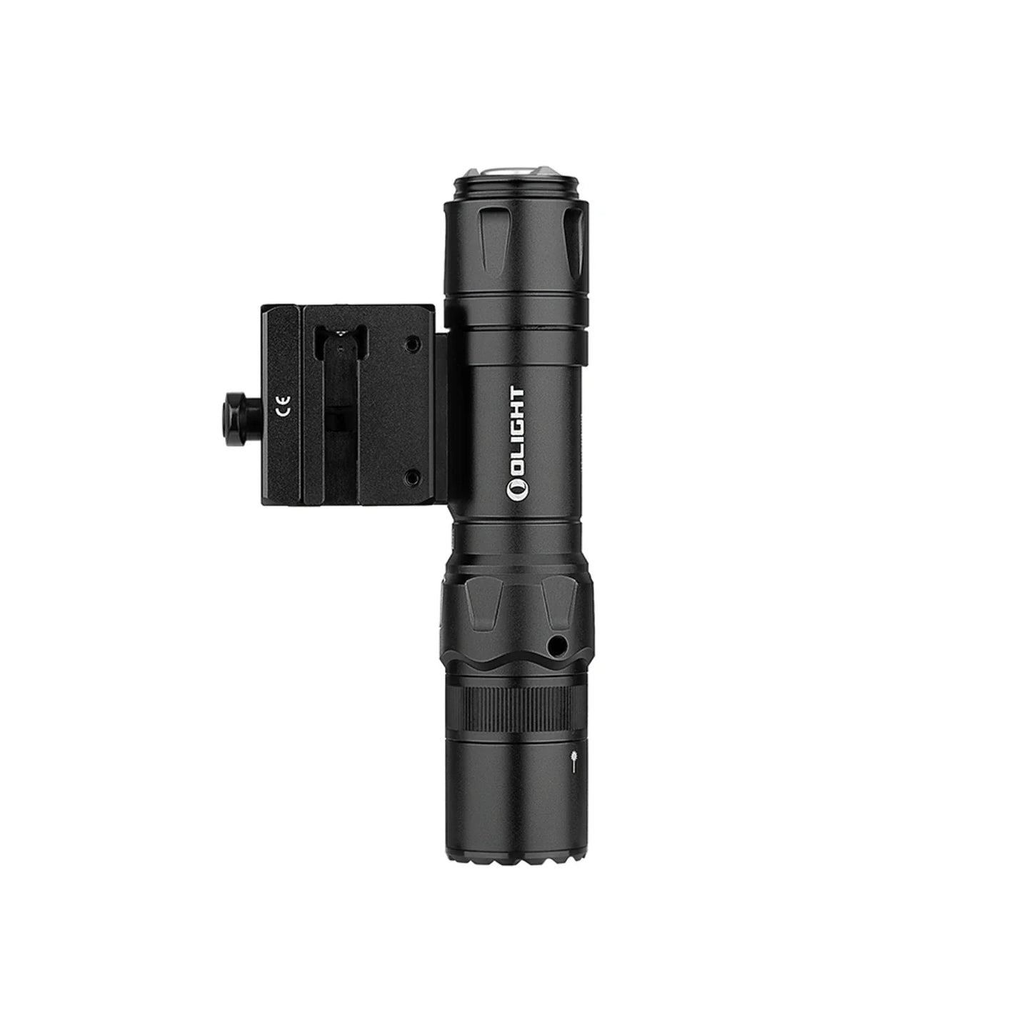 Olight Odin GL Mini top view showing the Picatinny rail mount