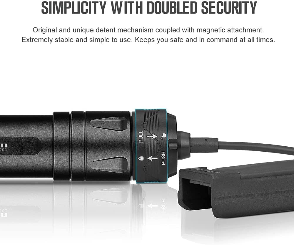 Olight Odin magnetic remote switch attachment – slide-and-lock design for secure mounting