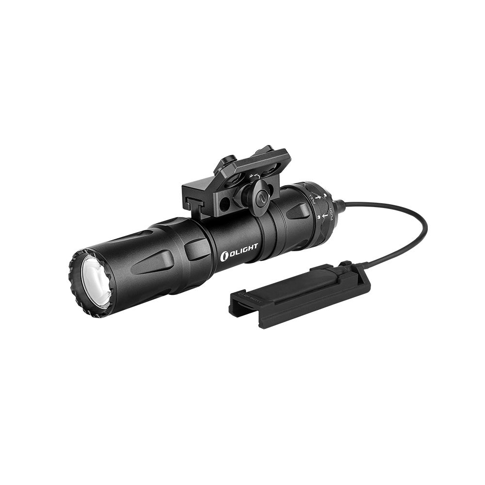 Olight Odin Mini Black with magnetic remote pressure switch attached