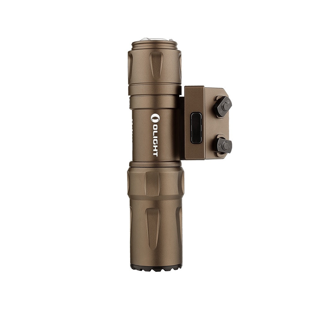 Olight Odin Mini Desert Tan M-LOK rail mount detail