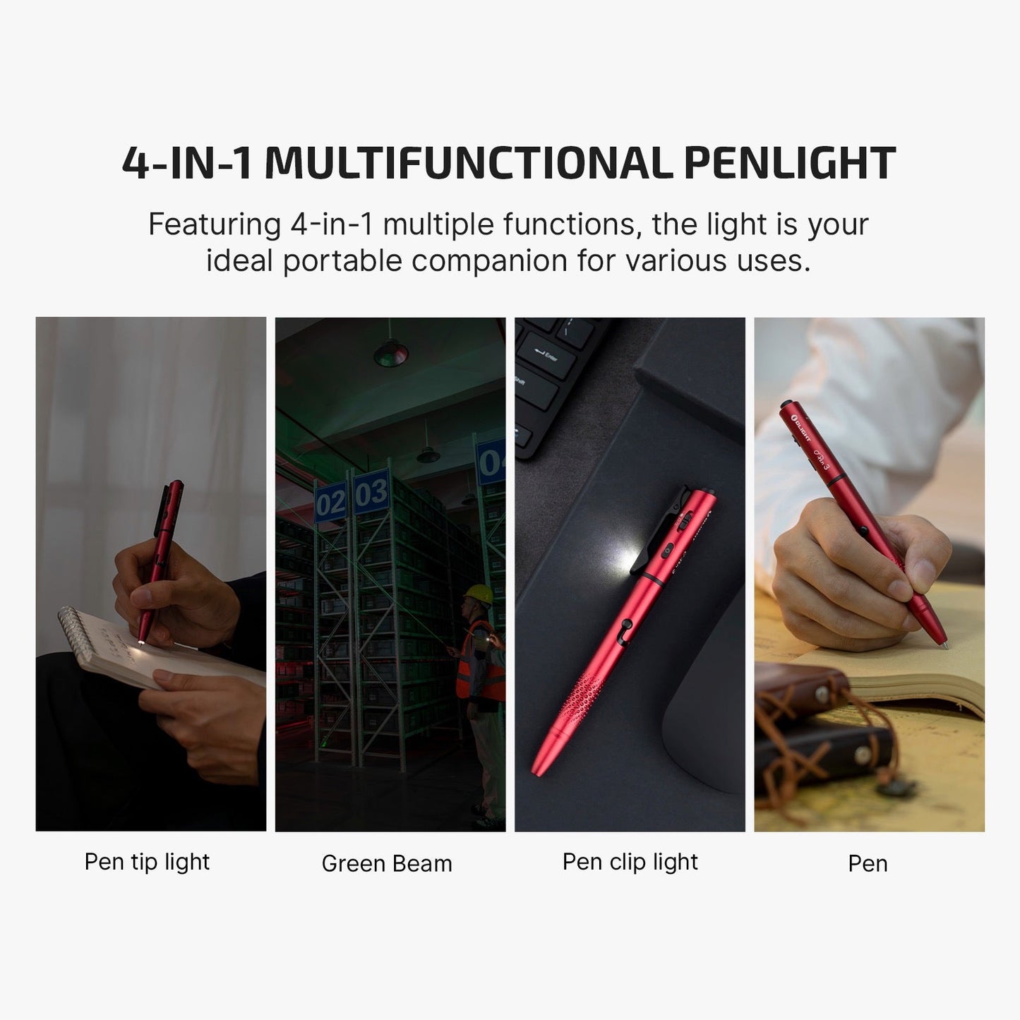 Olight O'Pen 3 Wine Red EDC pen light size comparison in hand