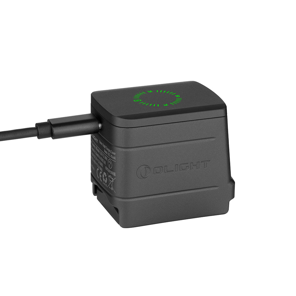 Olight Osight magnetic charging cover underside showing model and specification markings