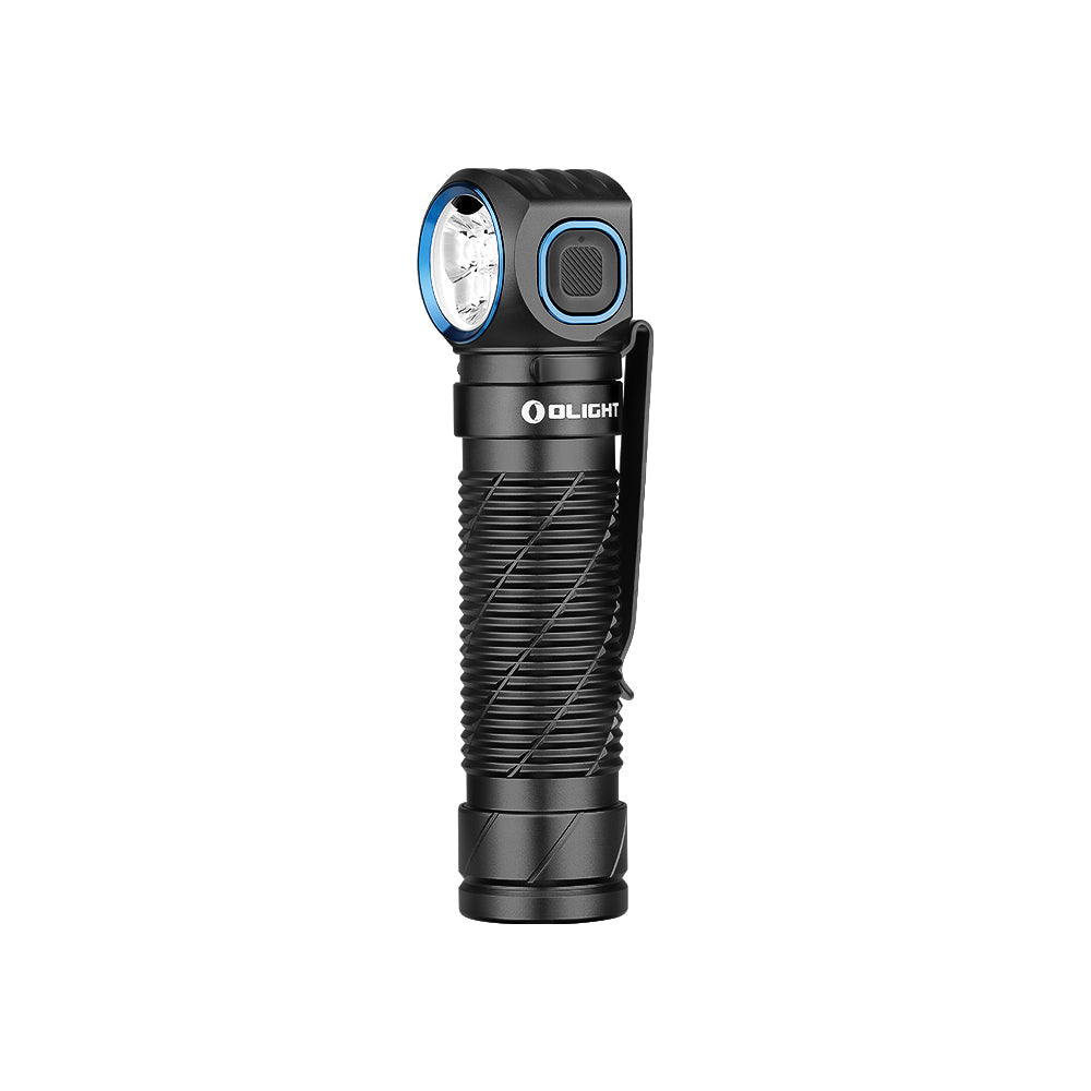 Olight Perun 3 Black angled view showing the right-angle head and side switch